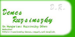 denes ruzsinszky business card